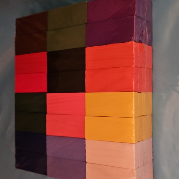 Colorful Wooden Building Block Set, New In Package, 96 Blocks Per Package - Picture 1 of 7